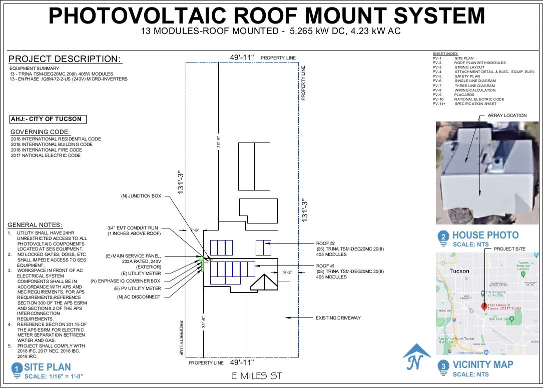 Solar Permit Services, PV Permit Package, Solar PV Design & Drafting